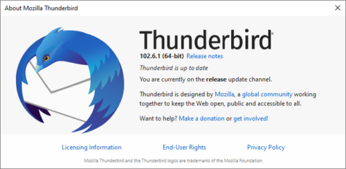 Thunderbird Release notes