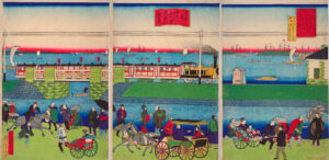 東京品川海辺蒸気車鉄道之真景 (歌川広重(三代))